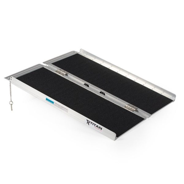 3' Non-Slip Single Fold Ramp 500 lb. Capacity by Titan Ramps - Aluminum Portable Wheelchair Ramps 321301 at Discount Ramps