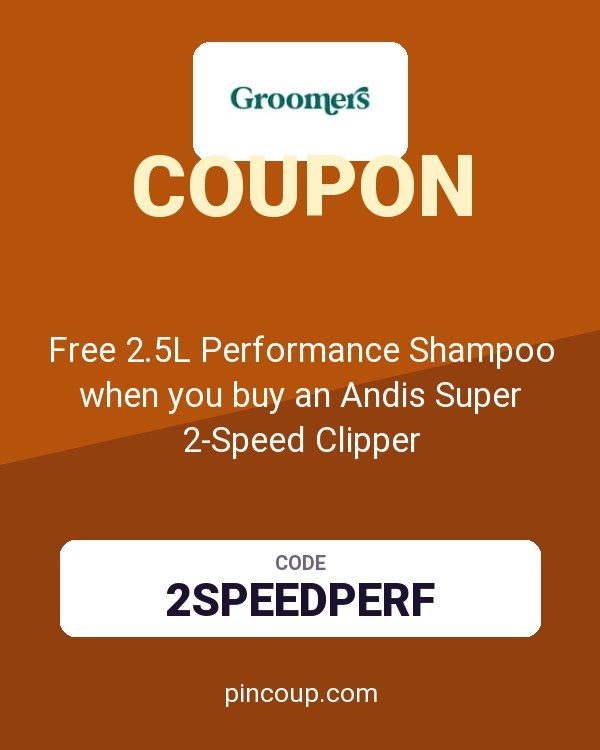Groomers Online coupon: Free 2.5L Performance Shampoo when you buy an Andis Super 2-Speed Clipper