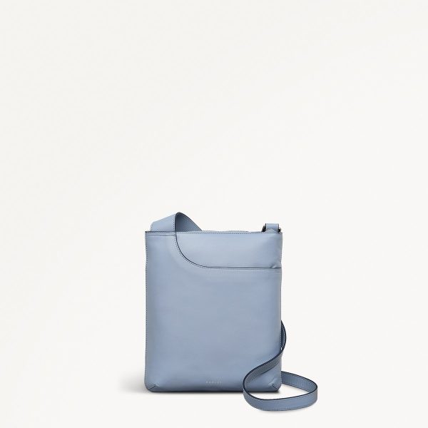 Smoke Blue Smooth Leather Crossbody Bag Pockets Collection SS25 Radley