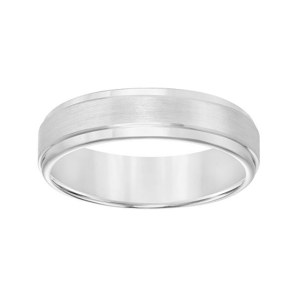AXL Tungsten Carbide 6 mm Step-Edge Comfort Fit Men's Band, Size: 9, White Tungsten at Kohl's