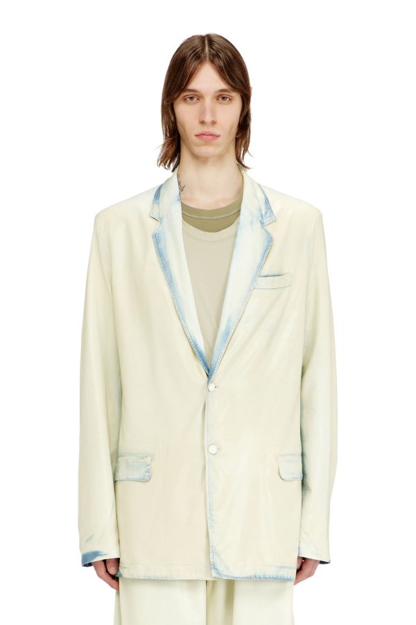 Diesel - Blazer in fluid X-Ray bleach denim - Denim Jackets - Man - Blue