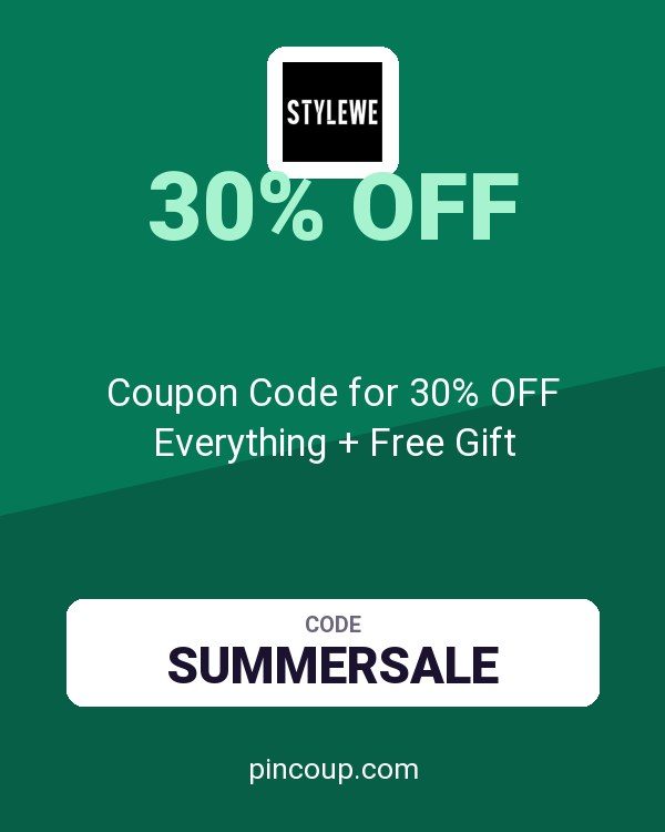 StyleWe: Coupon Code for 30% OFF Everything + Free Gift
