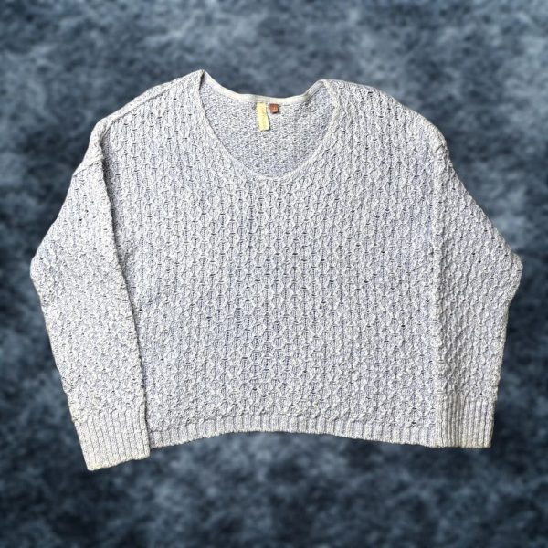 Pilcro Sweater Women's Small Anthropologie Chunky Open Knit Cotton Lavender, Women's at Grailed