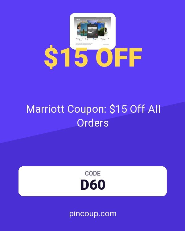 Marriott Coupon: $15 Off All Orders