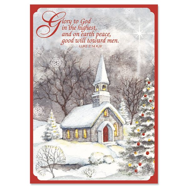 Snowy Church Christmas Cards - Non-personalized at Current Catalog