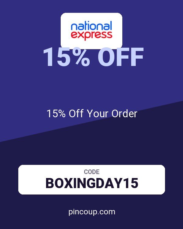 National Express coupon: 15% Off Your Order