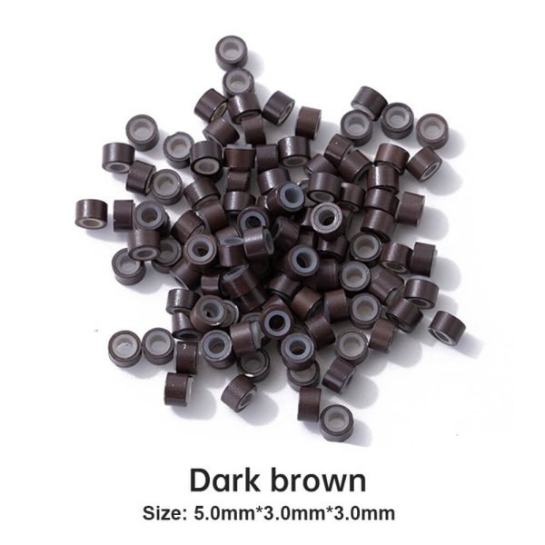 Ugeat® Silicone Micro Rings Links Beads For Keratin Bonded Hair For Bundle - Dark Brown at Ugeat Hair Official