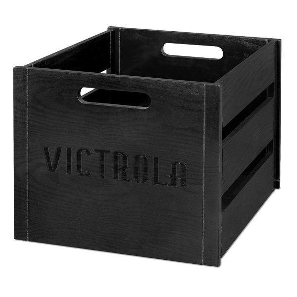 Wooden Record Crate - Black at Victrola