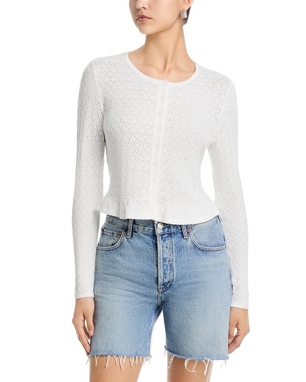 Aqua Pointelle Cardigan Sweater - Exclusive at Bloomingdales