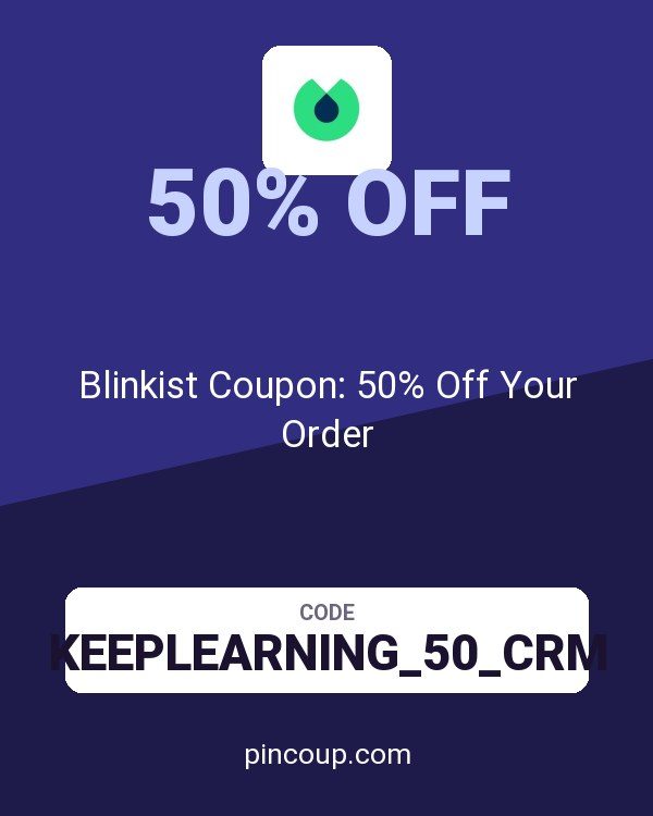 Blinkist Coupon: 50% Off Your Order