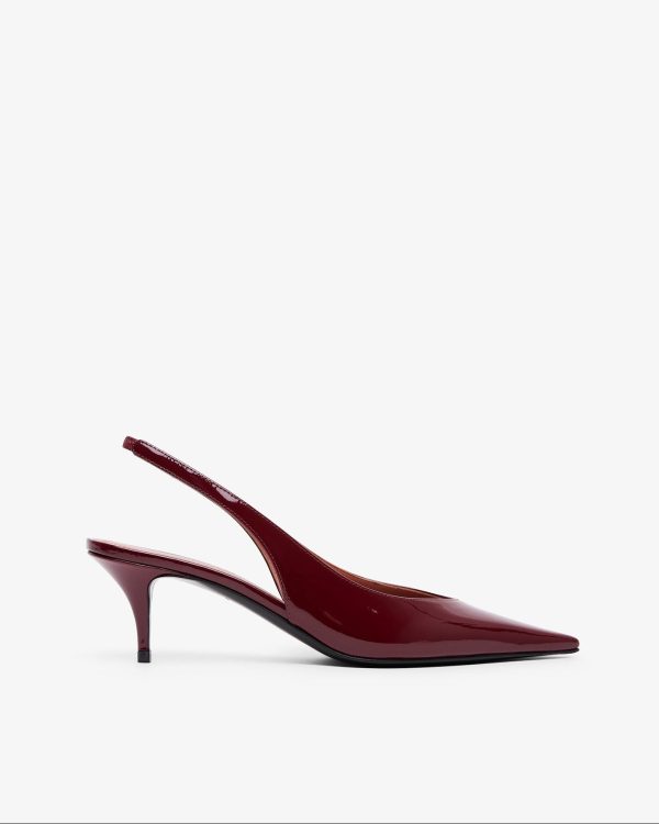 Anok 55 dark red patent slingbacks at Savannah's