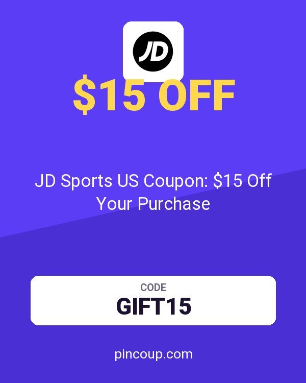 JD Sports US Coupon: $15 Off Your Purchase