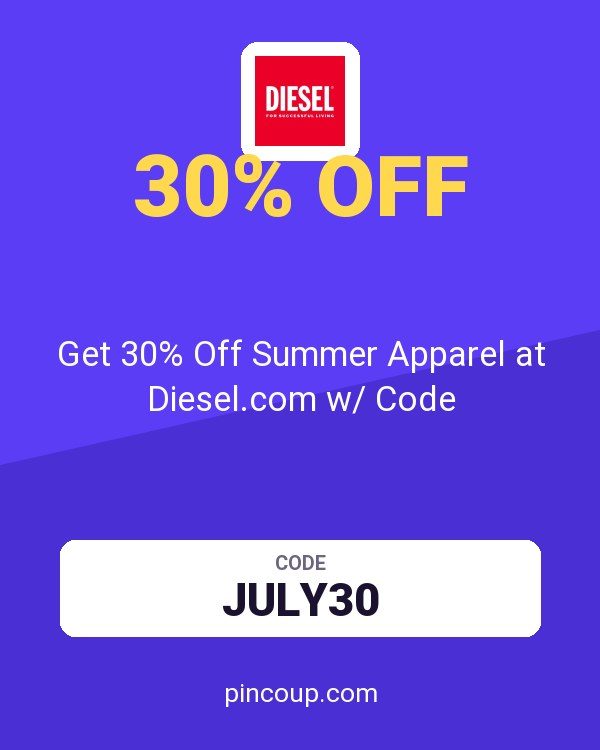 Get 30% Off Summer Apparel at Diesel.com w/ Code
