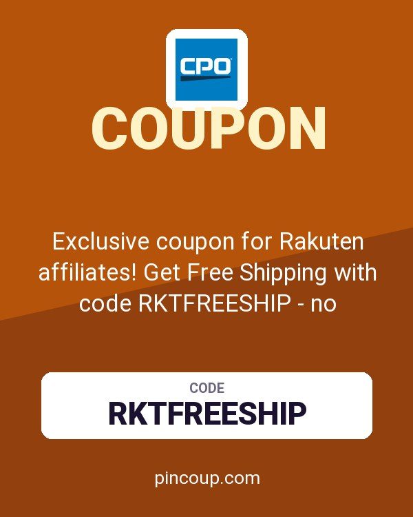 CPO Outlets: Exclusive coupon for Rakuten affiliates! Get Free Shipping with code RKTFREESHIP - no minimum required!