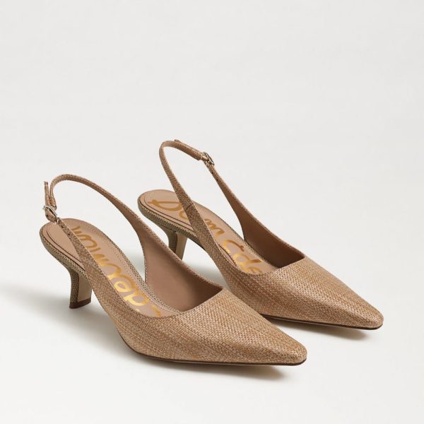 Bianka Slingback Pump Buff Tan Raffia at Sam Edelman