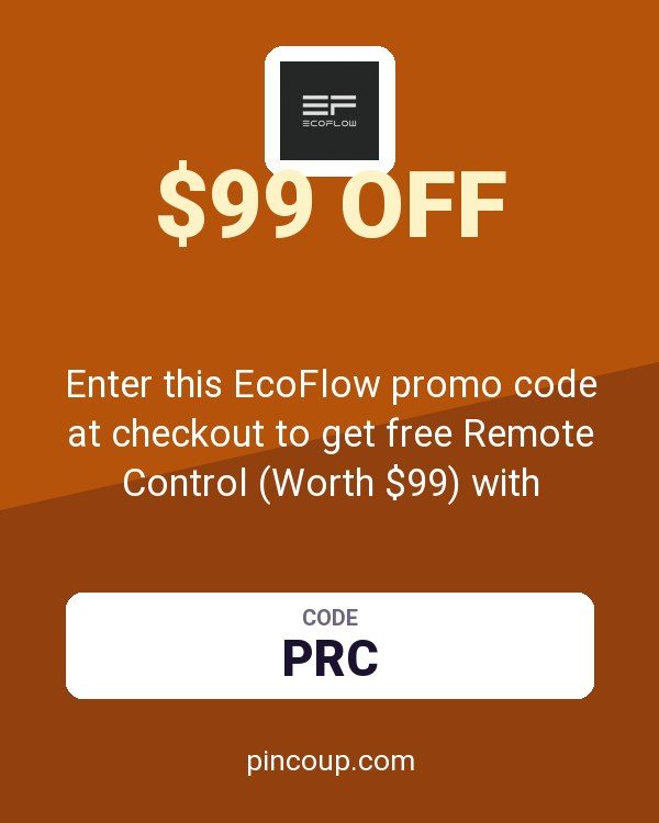 Enter this EcoFlow promo code at checkout to get free Remote Control (Worth $99) with purchase of DELTA Pro & Remote Control.