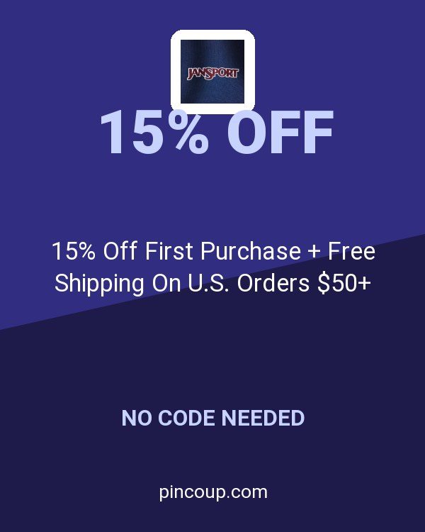JanSport coupon: 15% Off First Purchase + Free Shipping On U.S. Orders $50+