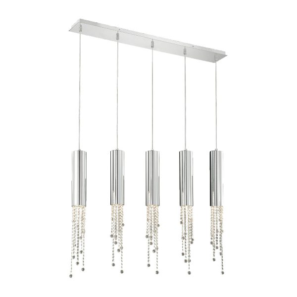 Eurofase 20417-017 Groove 5 Light 6 inch Chrome Pendant Ceiling Light at Lighting New York