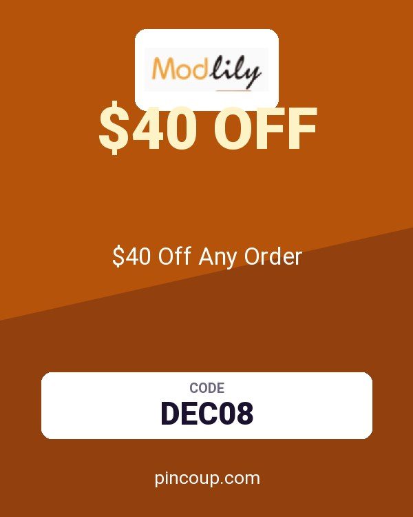 Modlily coupon: $40 Off Any Order