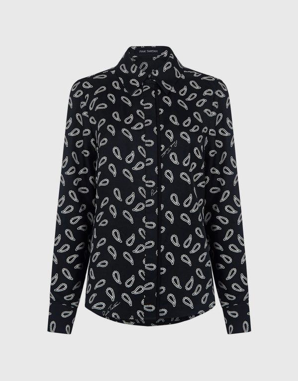 Pink Tartan Baby Paisley Silk Blouse - US 4 at IFCHIC