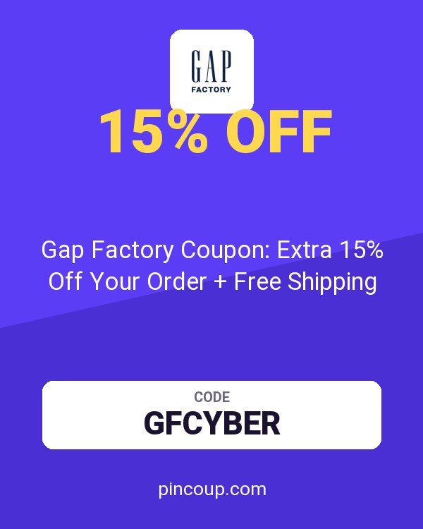 Gap Factory Coupon: Extra 15% Off Your Order + Free Shipping