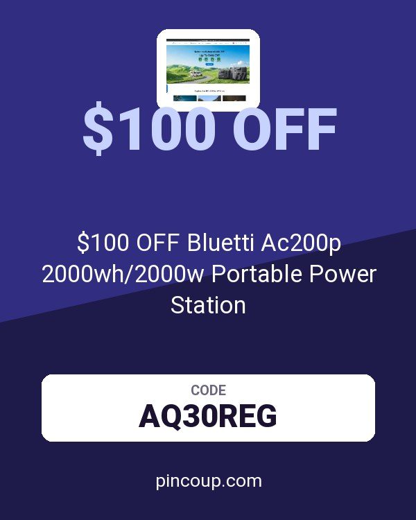 $100 OFF Bluetti Ac200p 2000wh/2000w Portable Power Station