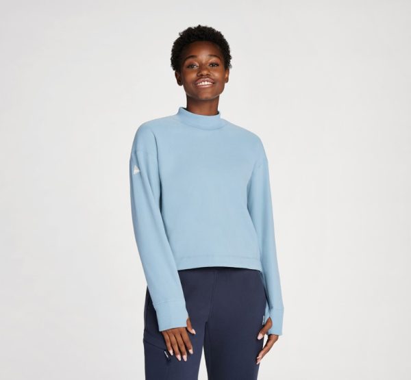 HOKA Women's Fleece Crew in Mountain Spring, Size Medium at Hoka One