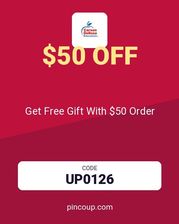 Carson Dellosa coupon: Get Free Gift With $50 Order