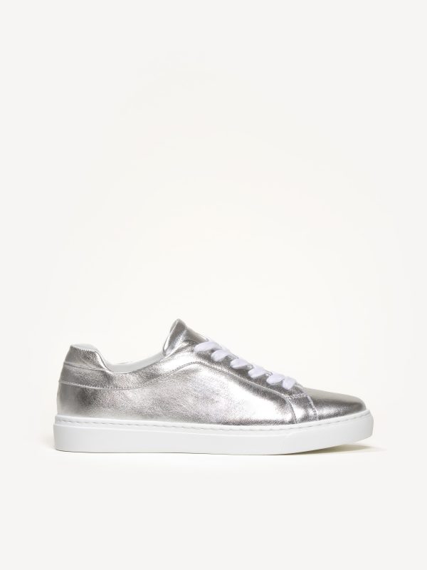 M.Gemi The Palestra Due Women's Sneakers, Size 36 in Silver Calf