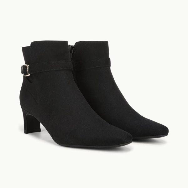 LifeStride Fawn Ankle Boot (Black Microsuede) 7.5 W