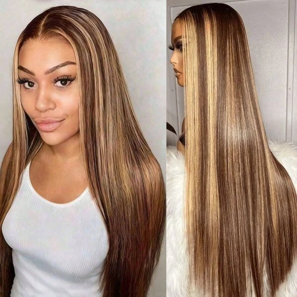 Flash Sale Highlight Piano Color 4x4 Lace Closure & 13x4/13x6 Lace Frontal Wig Brazilian Human Hair Luxurious Customization - 13x4 Lace Frontal / Straight / 20 at HONGKONG OSSILEE TRADING LIMITED