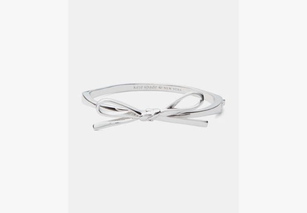 Kate Spade Skinny Mini Bow Bangle, Silver at Kate Spade Outlet