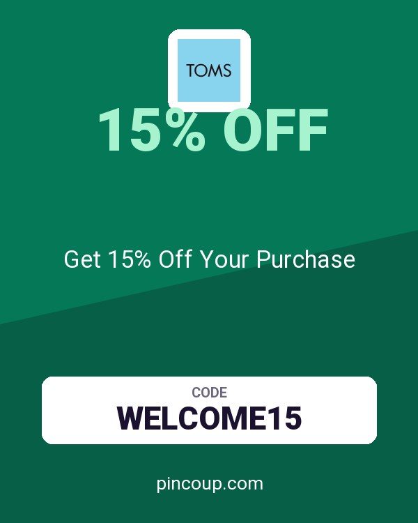 TOMS coupon: Get 15% Off Your Purchase
