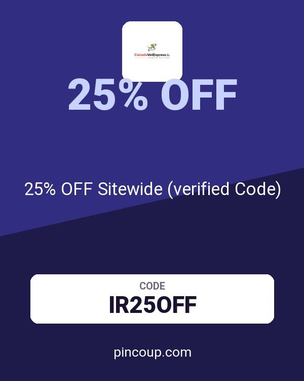 Canada Vet Express coupon: 25% OFF Sitewide (verified Code)