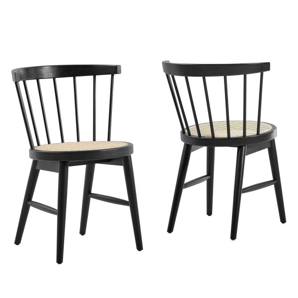 Lykke Curved Spindle Back Dining Chairs Set of 2 by Modway - Black at Best Buy
