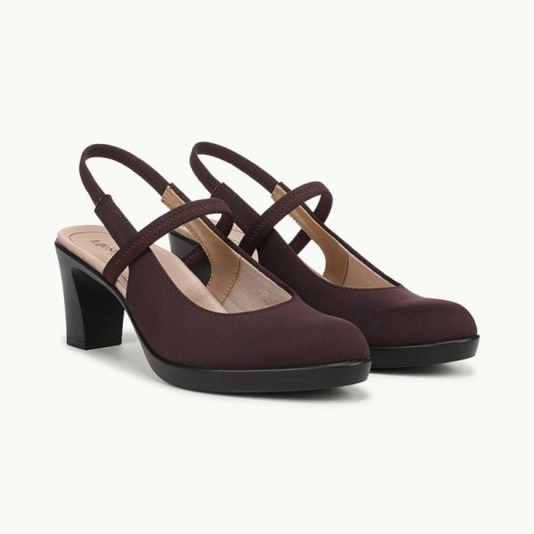 LifeStride Evoke Slingback Pump Shoes (Chocolate Plum Knit Fabric) 12.0 M