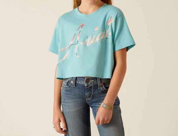 Girl's Mills T-Shirt In Marine Blue at Shop Simon