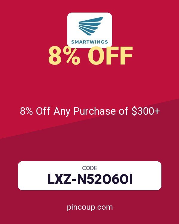Smartwings coupon: 8% Off Any Purchase of $300+