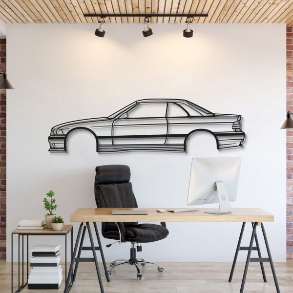 E36 CABRIO WITH HARD TOP Metal Car Wall Art - MT0942 at Modello Turbo LLC