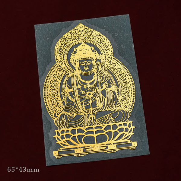 Buddha Stones 12 Chinese Zodiac Blessing Wealth Fortune Phone Sticker - Ox/Tiger-Void Bodhisattva / Small at buddhastoneshop