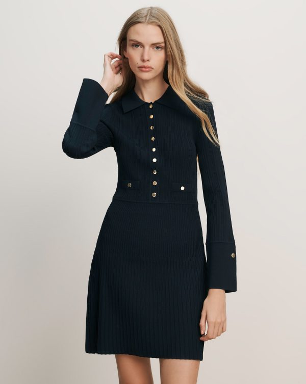 Veronica Beard Lauper Knit Mini Dress Navy