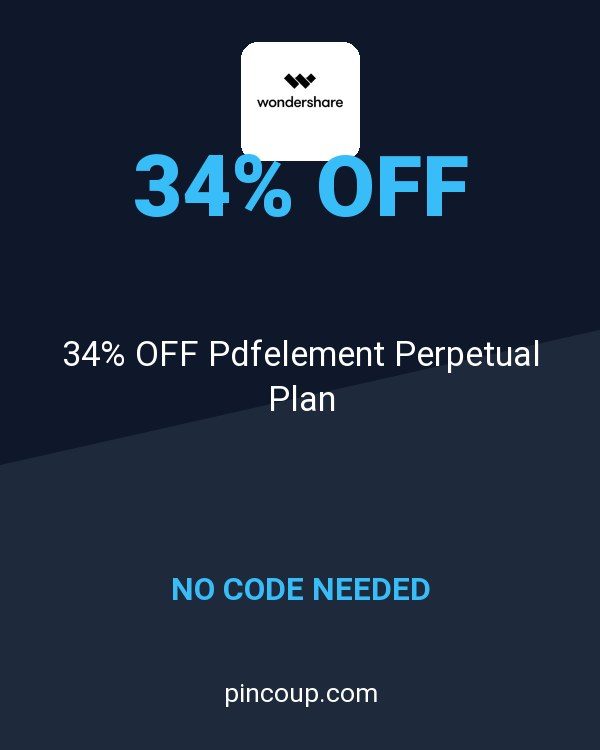 Wondershare Software coupon: 34% OFF Pdfelement Perpetual Plan