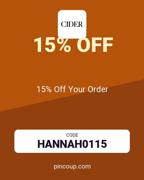 Cider coupon: 15% Off Your Order