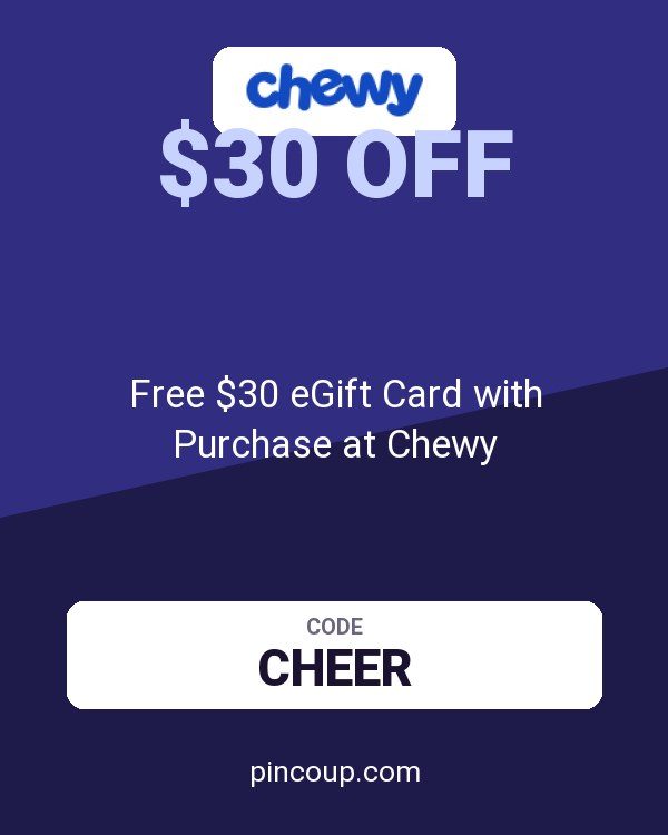 Chewy.com coupon: Free $30 eGift Card with Purchase at Chewy