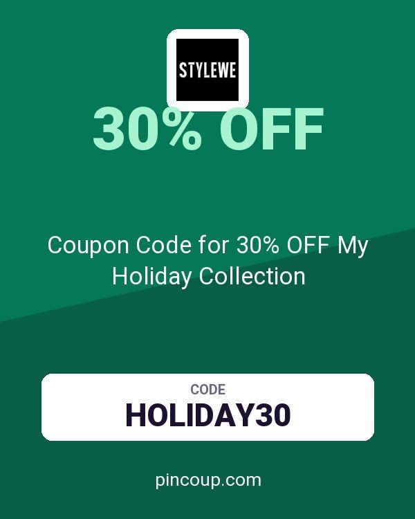 StyleWe: Coupon Code for 30% OFF My Holiday Collection