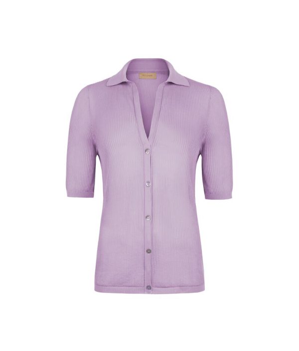 Falconeri Short-sleeved openwork cardigan Woman Provence Size LL