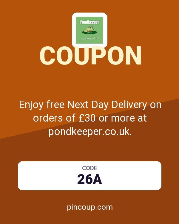 Enjoy free Next Day Delivery on orders of £30 or more at pondkeeper.co.uk.