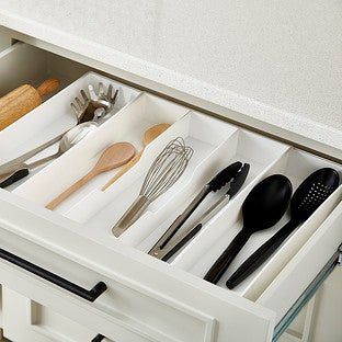 Dial® Expand-A-Drawer® Utensil Tray White at The Container Store