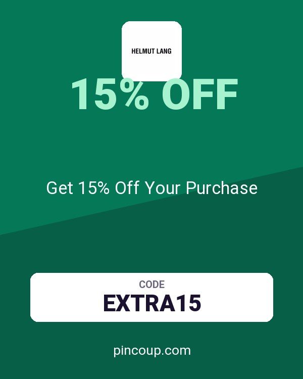 Helmut Lang coupon: Get 15% Off Your Purchase