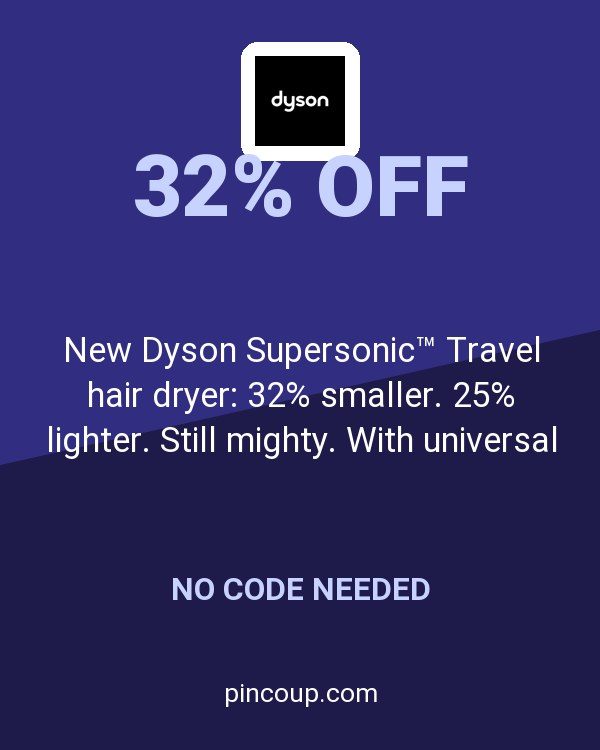 New Dyson Supersonic™ Travel hair dryer: 32% smaller. 25% lighter. Still mighty. With universal voltage and intelligent heat control, for healthier hair, anywhere.